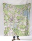 Spooner, WI Topo Map Blanket - Maritime Tribes USABlanket