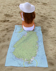 St Lucia, Caribbean, Nautical Chart Quick-Dry Towel - Maritime Tribes USA