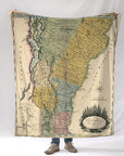 Vermont Vintage Map Blanket - Maritime Tribes USABlanket
