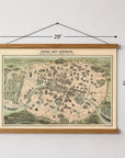Vintage Paris Bird’s-Eye View Map Canvas Wall Scroll | Paris France Wall Art - Maritime Tribes USAScroll