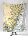 York, ME Nautical Chart Blanket - Maritime Tribes USABlanket