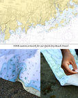 Connecticut Coast (Grenwich to Westport) Nautical Chart Quick Dry Towel