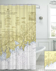 Stamford / Norwalk Nautical Chart Shower Curtain