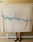 Lake Gaston NC Sea Glass Map Quick Dry Towel