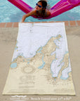 Leelanau Peninsula Nautical Chart Quick Dry Towel