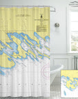 Les Cheneaux Islands, MI Nautical Chart Shower Curtain