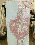La Jolla to Mission Beach vintage topo map Quick Dry Towel