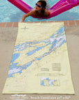 Alexandria Bay, NY - Nautical Chart Quick Dry Towel