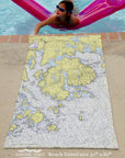 Acadia National Park, ME- MDI Nautical Chart Quick Dry Towel - Maritime Tribes USATowel