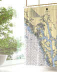 Glacier Bay, AK Nautical Chart Shower Curtain