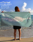 Anguilla Sea Glass Map Quick Dry Towel - Maritime Tribes USATowel
