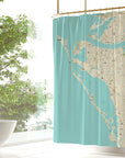 Anna Maria Island FL Modern Wave Map Shower Curtain - Maritime Tribes USAShower Curtain