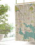 Baltimore MD Sea Glass Map Shower Curtain - Maritime Tribes USAShower Curtain