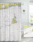 Block Island Sound Nautical Chart Shower Curtain - Maritime Tribes USAShower Curtain