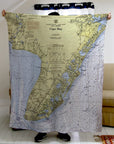 Cape May, NJ Nautical Map Blanket - Maritime Tribes USABlanket