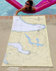Harbor Springs Nautical Chart Quick Dry Towel - Maritime Tribes USATowel