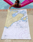 Marblehead Nautical Chart Quick Dry Towel - Maritime Tribes USATowel