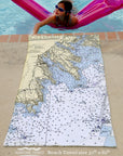 Marion, MA Nautical Chart Quick Dry Towel - Maritime Tribes USATowel