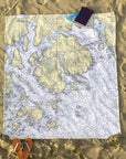 Mount Desert Island, Acadia, ME Nautical Chart Blanket - Maritime Tribes USABlanket