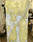 Narragansett Bay, Bristol to Fall River Nautical Chart Quick Dry Towel - Maritime Tribes USATowel