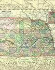 Nebraska State Antique Map Shower Curtain - Maritime Tribes USAShower Curtain