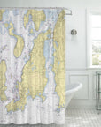 Newport, RI / Narragansett Bay - Chart Shower Curtain - Maritime Tribes USAShower Curtain