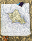 Oahu, HI Nautical Chart Blanket - Maritime Tribes USABlanket