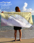 San Pedro Bay - Channel, CA Nautical Chart Quick Dry Towel - Maritime Tribes USATowel