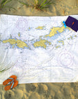 USVI - St. Thomas and St. John, Nautical Chart Blanket - Maritime Tribes USABlanket