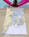 Wickford, RI Nautical chart Quick Dry Towel - Maritime Tribes USATowel