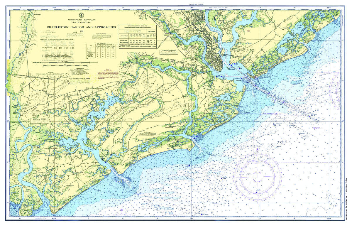 Charleston, South Carolina Nautical Chart Placemat