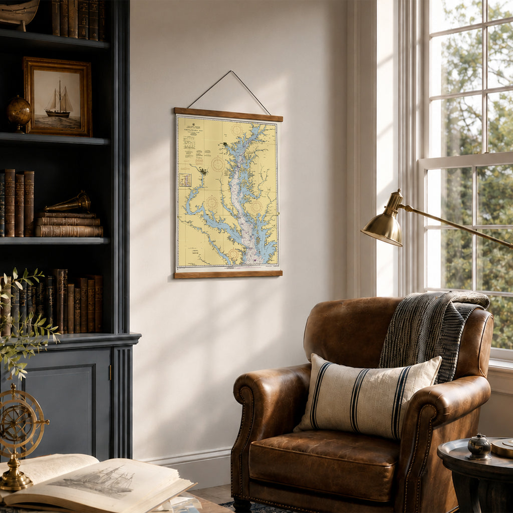 Annapolis, Chesapeake Bay Northern Part Nautical Chart Fabric Scroll