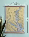 Annapolis, Chesapeake Bay Northern Part Nautical Chart Fabric Scroll