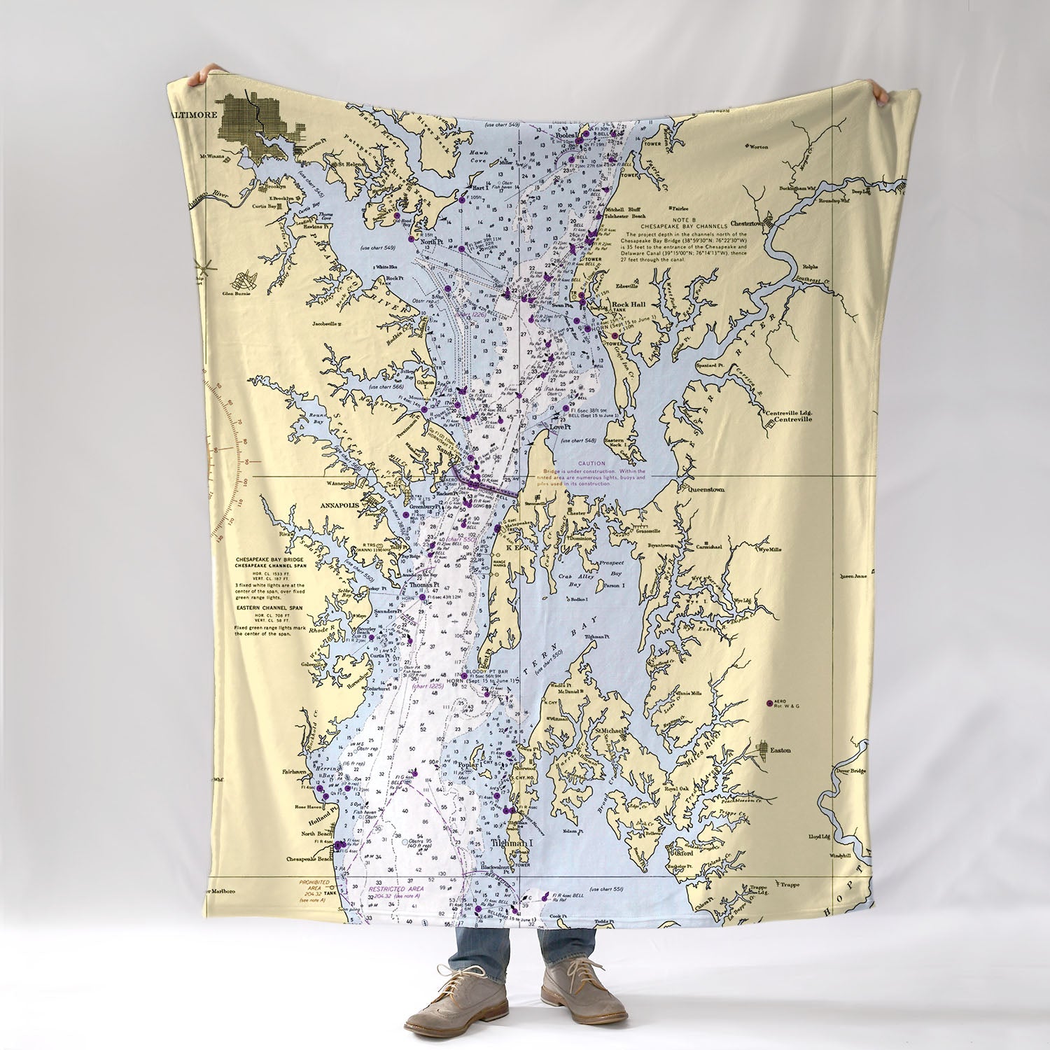 Annapolis, MD - Chesapeake Eastern Bay nautical chart Blanket