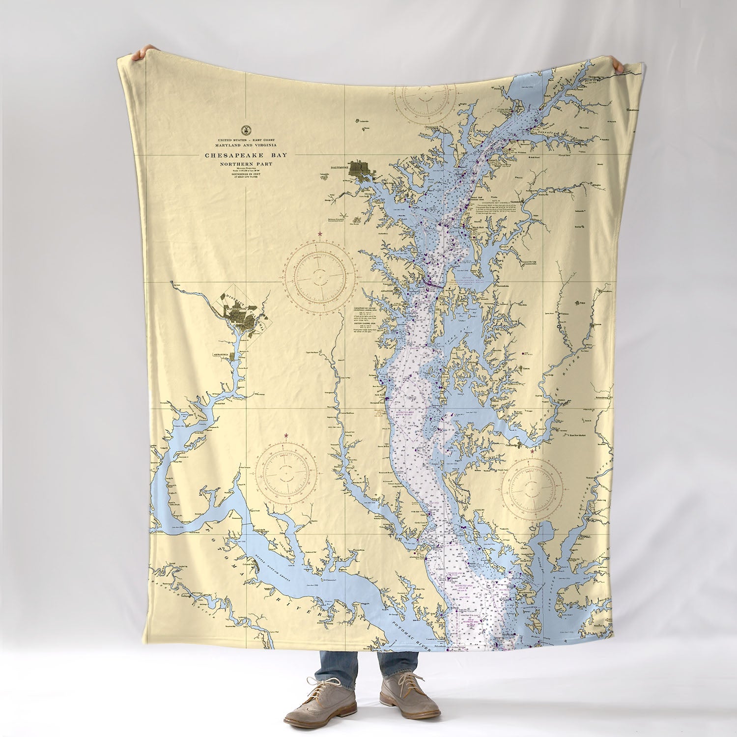 Chesapeake Bay - Annapolis to Potomac, Northern Part, Nautical chart Blanket