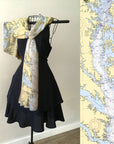 Chesapeake Bay Nautical Chart Scarf