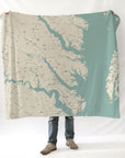 Chesapeake Bay Southern Part Sea Glass Style Blanket