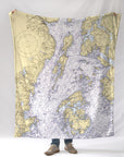 Islesboro, ME.Nautical Chart Blanket