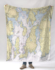 Newport, Aquidneck Island, RI Chart Blanket