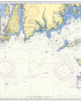 Newport, RI, Block Island to Martha's Vineyard Nautical Chart Placemats, set of 4