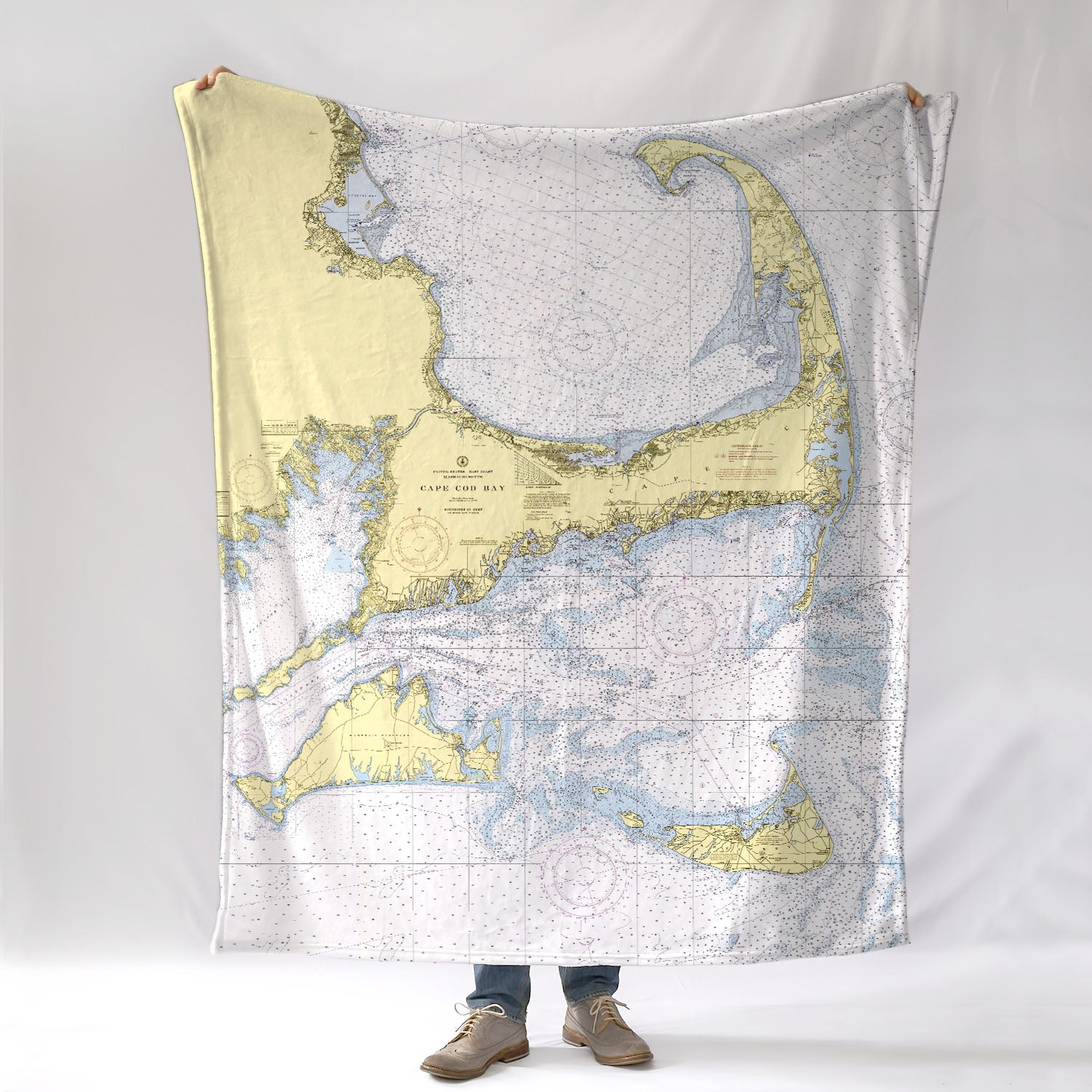 Cape Cod & The Islands Traditional Nautical Chart Blanket