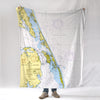 Corolla to Rodanthe (The Outerbanks), Vintage Chart Blanket