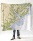 Beaufort, SC Nautical Chart Blanket