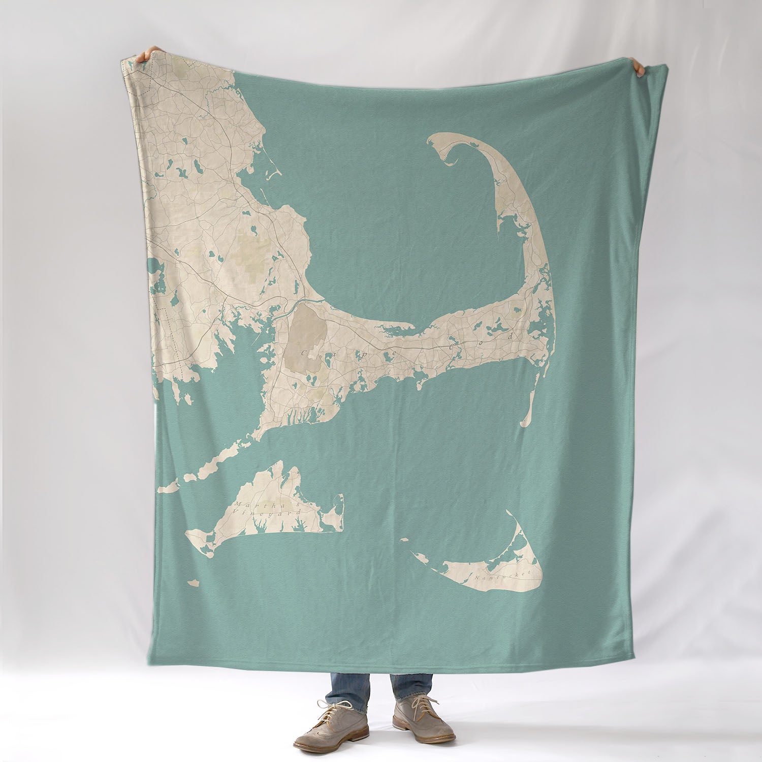 Cape Cod and the Islands MA Seaglass Map Blanket