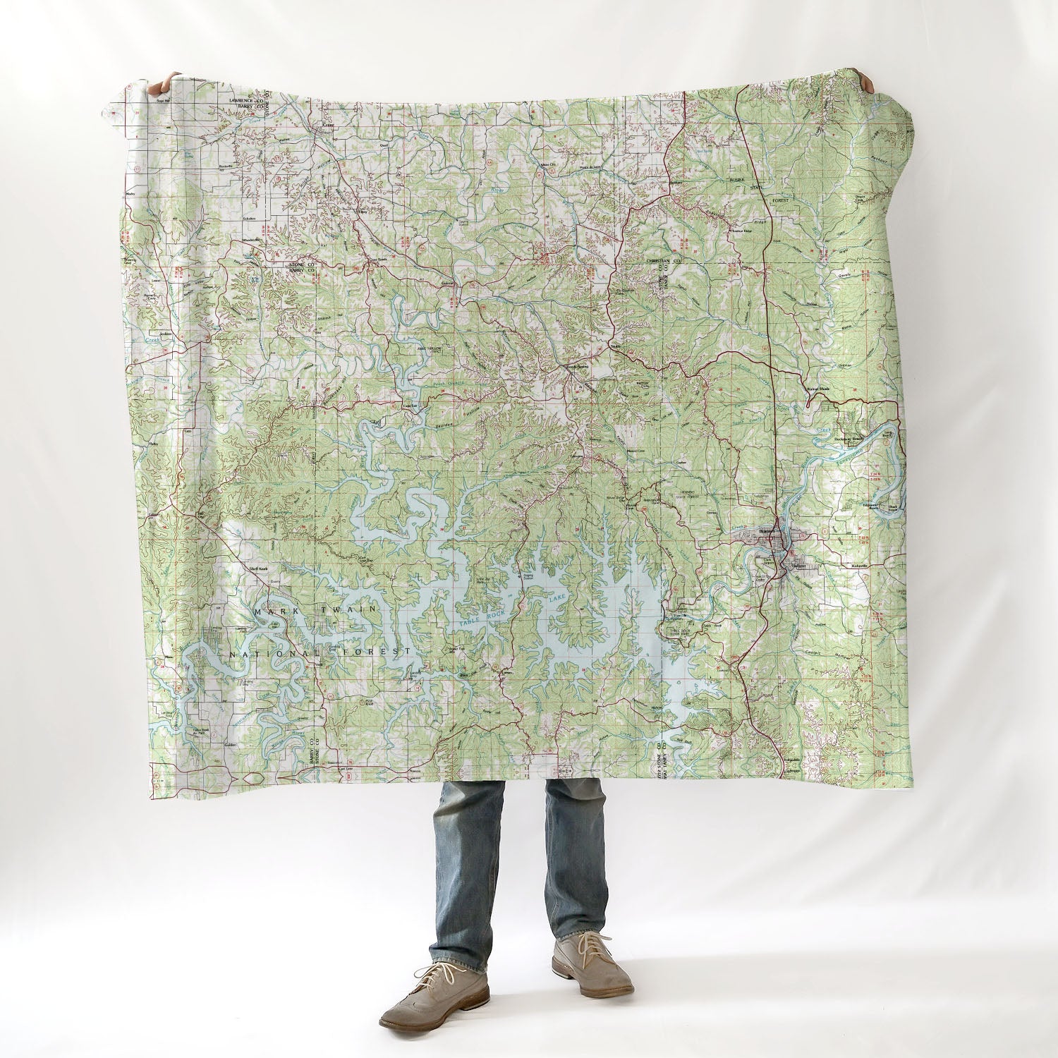 Table Rock Lake, MO Vintage Map Blanket