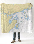 Marblehead -North Shore, MA.Nautical Chart Blanket