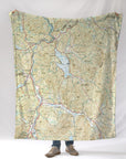 Newfound Lake, NH Topo Map Blanket