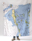 Cayo Costa Florida Nautical Chart Blanket