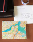 Boston, MA Watercolor Map Notecard, Pack of 24 Notecards