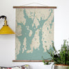 Newport RI, Sea Glass Map Scroll